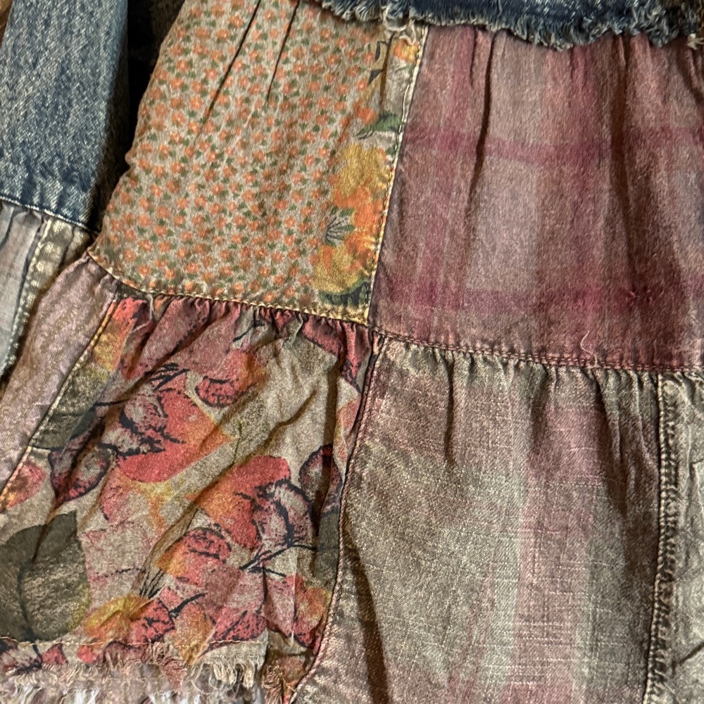 Patchwork Jean Jacket - Cropped NWT - image 7